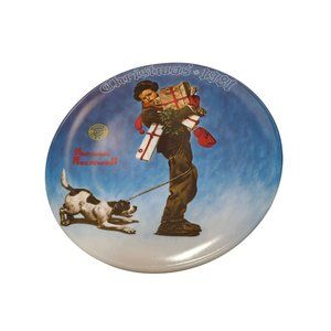Norman Rockwell Collector Plate Wrapped Up In Christmas 1981 Edwin Knowles